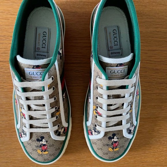 Gucci x Disney Tennis 1977 Mickey Mouse GG Supreme Monogram Sneakers G8 size 8 main image 6